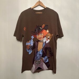Cowboy Bebop Ein the Corgi Men’s Brown Graphic T-Shirt Anime Size L